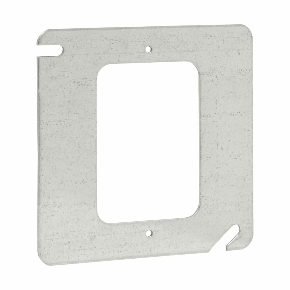 Eaton Crouse-Hinds series Square Mud Ring, 4", Steel, One device, Flat