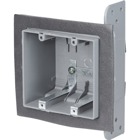 Two-Gang Airtight Device Box, Volume 33 Cubic Inches, Length 3-3/4 Inches, Width 4 Inches, Depth 2-3/4 Inches, Color Gray, Material Non-Metallic, Cable Entries 12. Fire resistance rating: 2 hours.