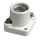 Medium Base, One-Piece, Keyless, Incandescent, Unglazed Porcelain Lampholder, Pony Cleat, Single Circuit, Open Terminal, White