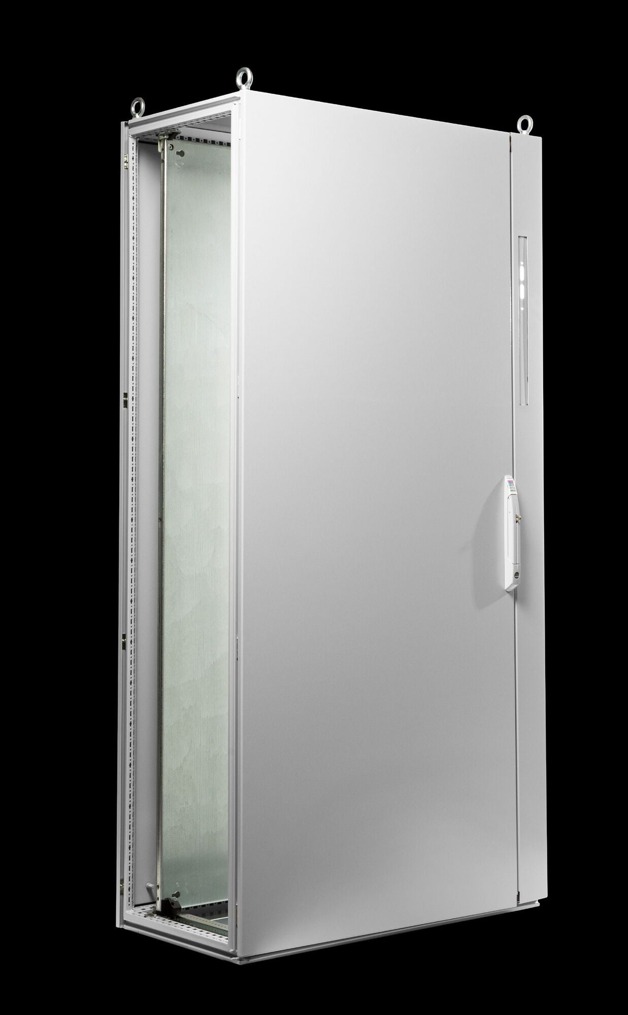 Includes operator handle interlocking kit to securely lock most commercially available operator handles to enclosure and door latch