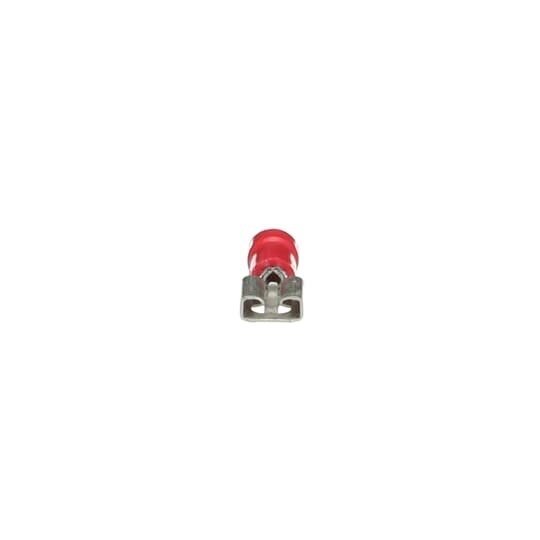 Vinyl-Insulated Female Disconnect, Length .96 Inches, Width .29 Inches, Maximum Insulation .150, Tab Size .250x.032, Wire Range #22-#18 AWG, Color Red, Copper, Tin Plated, Mini-Pack