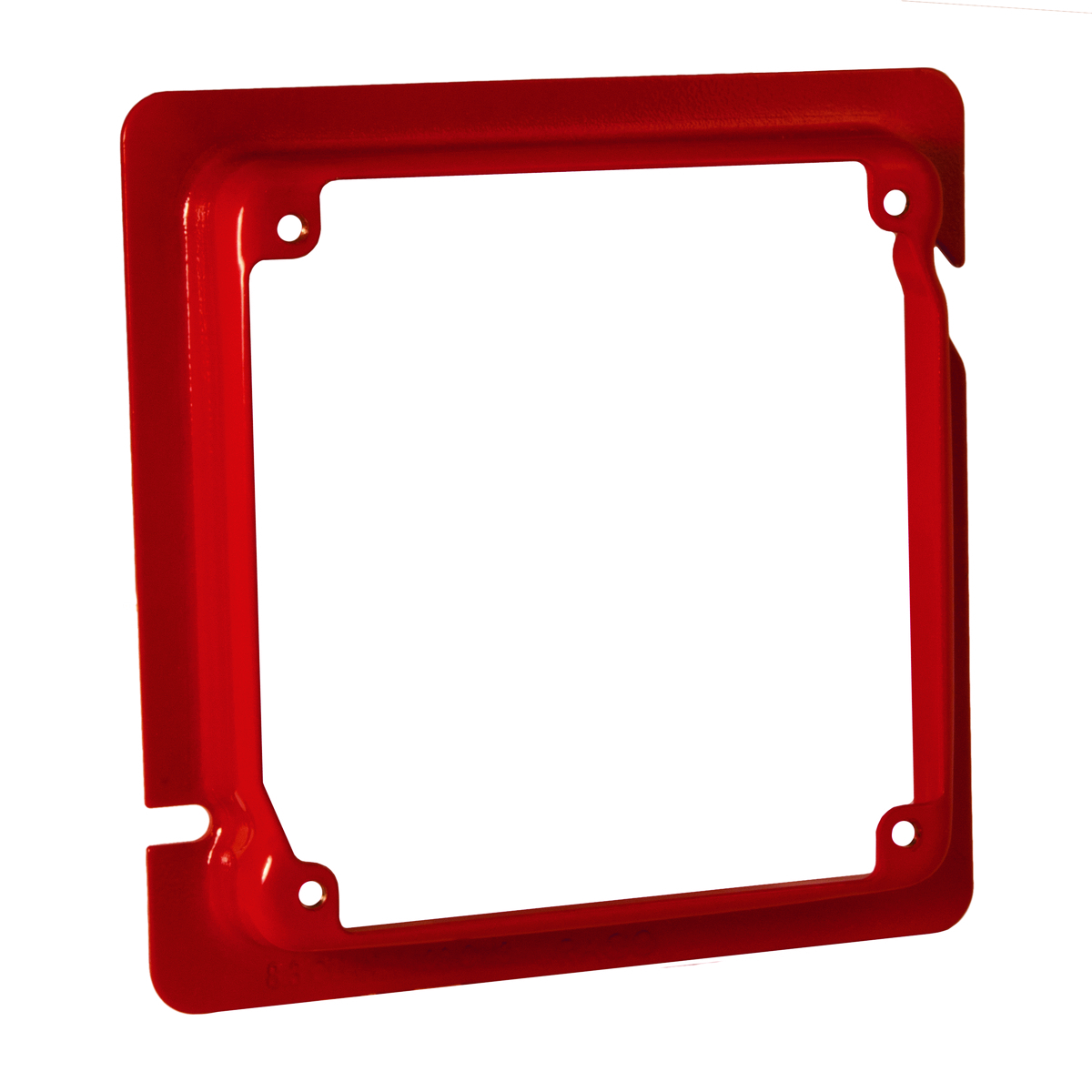 Life Safety Steel Wall Box Covers - Painted Red, 4-11/16 In. Sq. x 4 In.Sq. Adapter, Raised 5/8 In., For Life Safety Appliances &Emergency Exit Signs