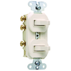15 amps, 120/277 volts, Single Pole, Three-way Combination Switch, Non-Grounding, Light Almond.