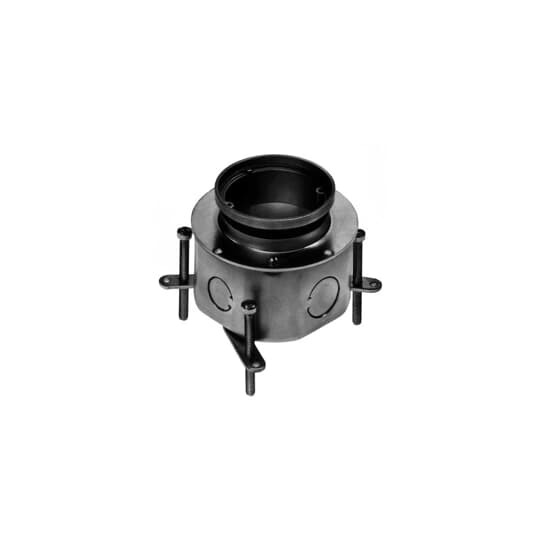 Single Gang Flush Service Box, 23 Cubic Inches, Opening Diameter 3 Inches, Length 5-3/4 Inches, Depth 2-3/4 Inches, 1/2 Inch and 3/4 Inch Knockouts, Cast Iron, For Single Short-Strap Receptacles or Communications