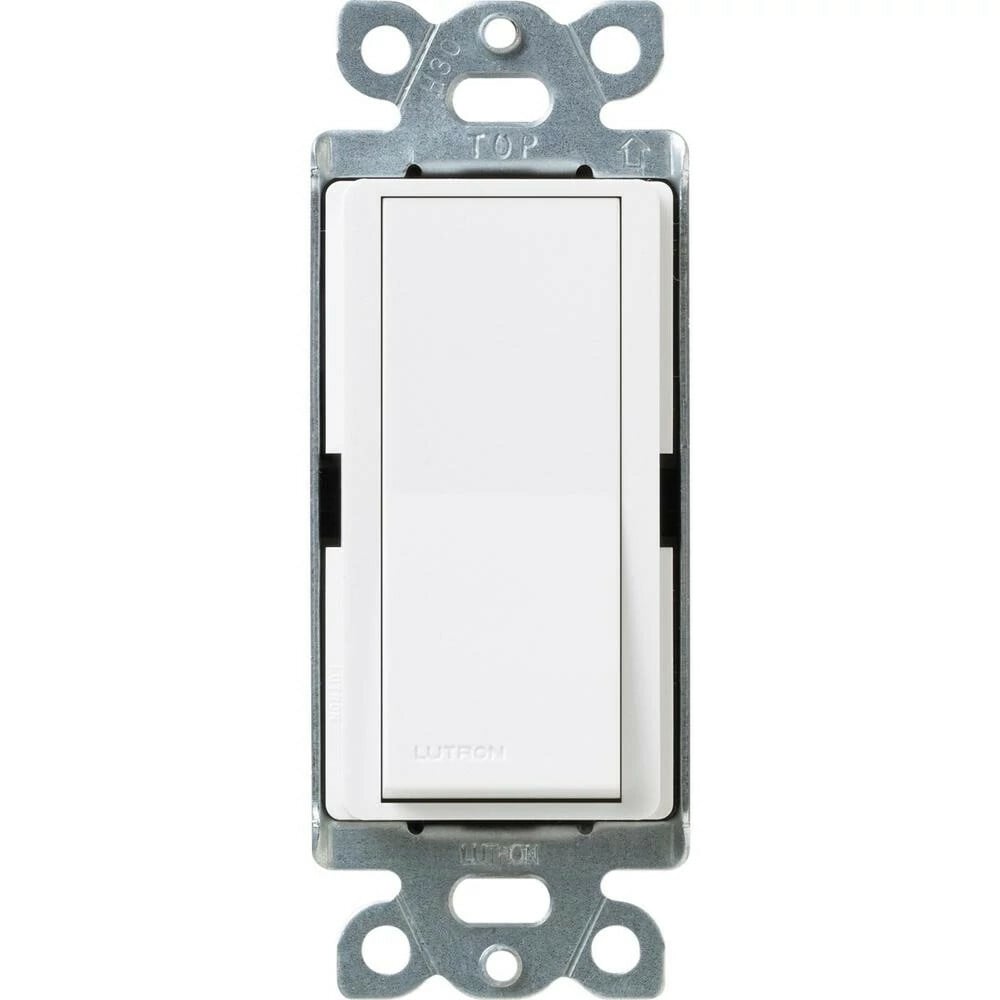 Lutron Claro 15 Amp, 3-Way On/Off Rocker Switch with Locator Light, Snow