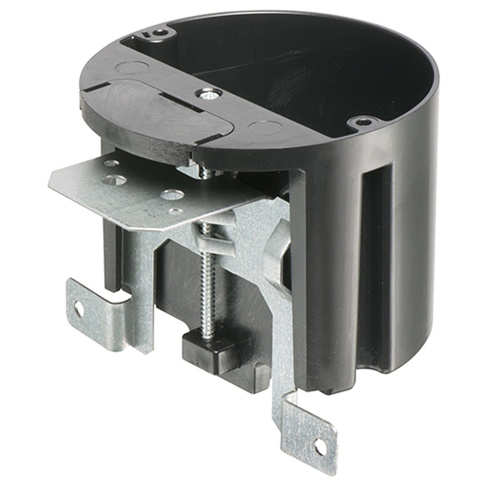 Non-Metallic One Box for ceiling fixtures. Mounts securely to joist on new construction. 2 Hour Fire Rating. 20.7 cu. in. Adjusts up to 1/2" to 1-1/2". With Grounding Clip