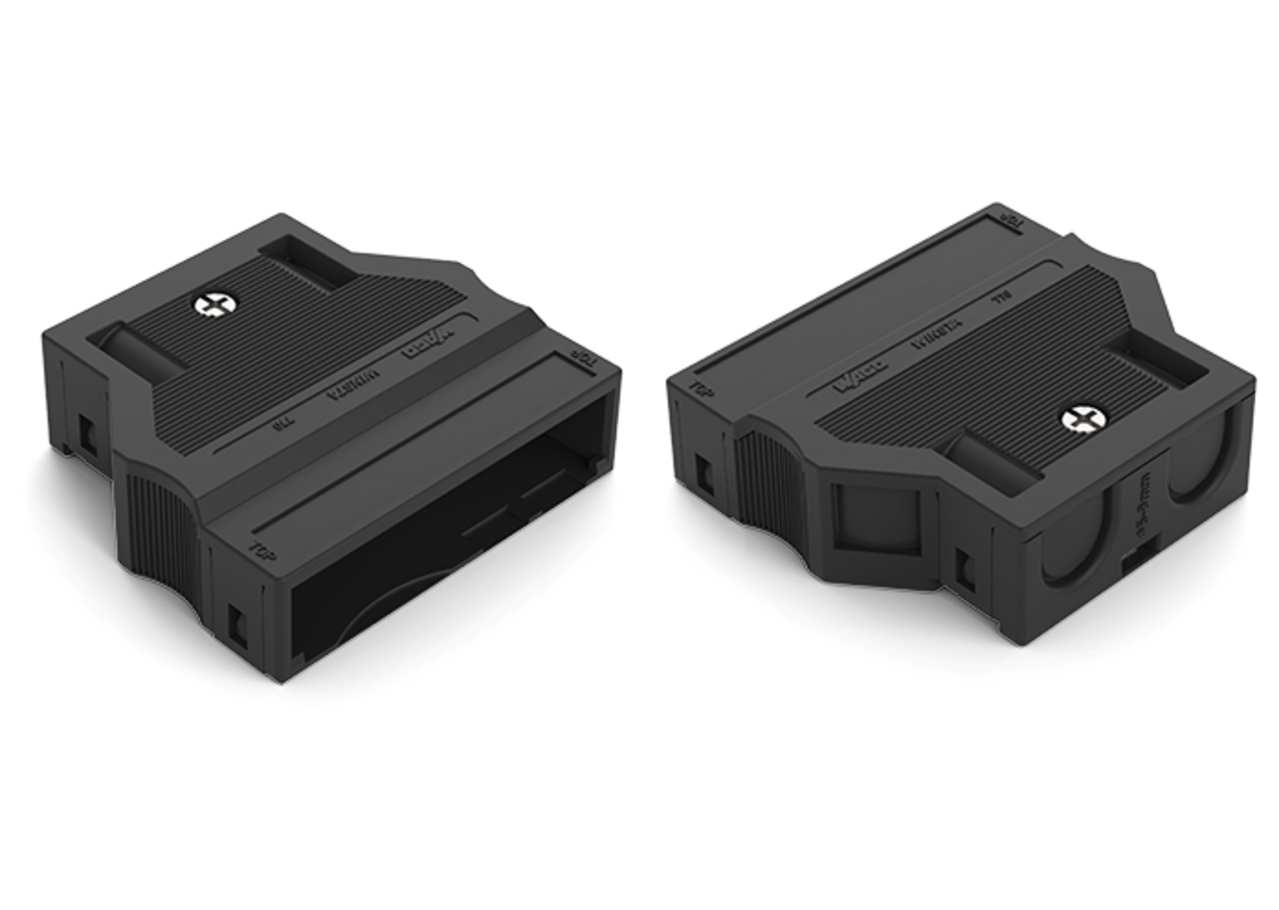 Strain relief housing; 5-pole; for 2 cables; 5.0  9.0 mm; 55 mm; black