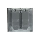 Two Gang Weatherproof Receptacle Cover, Silver, Zinc Alloy, 2 Duplex Receptacles, Device Mount