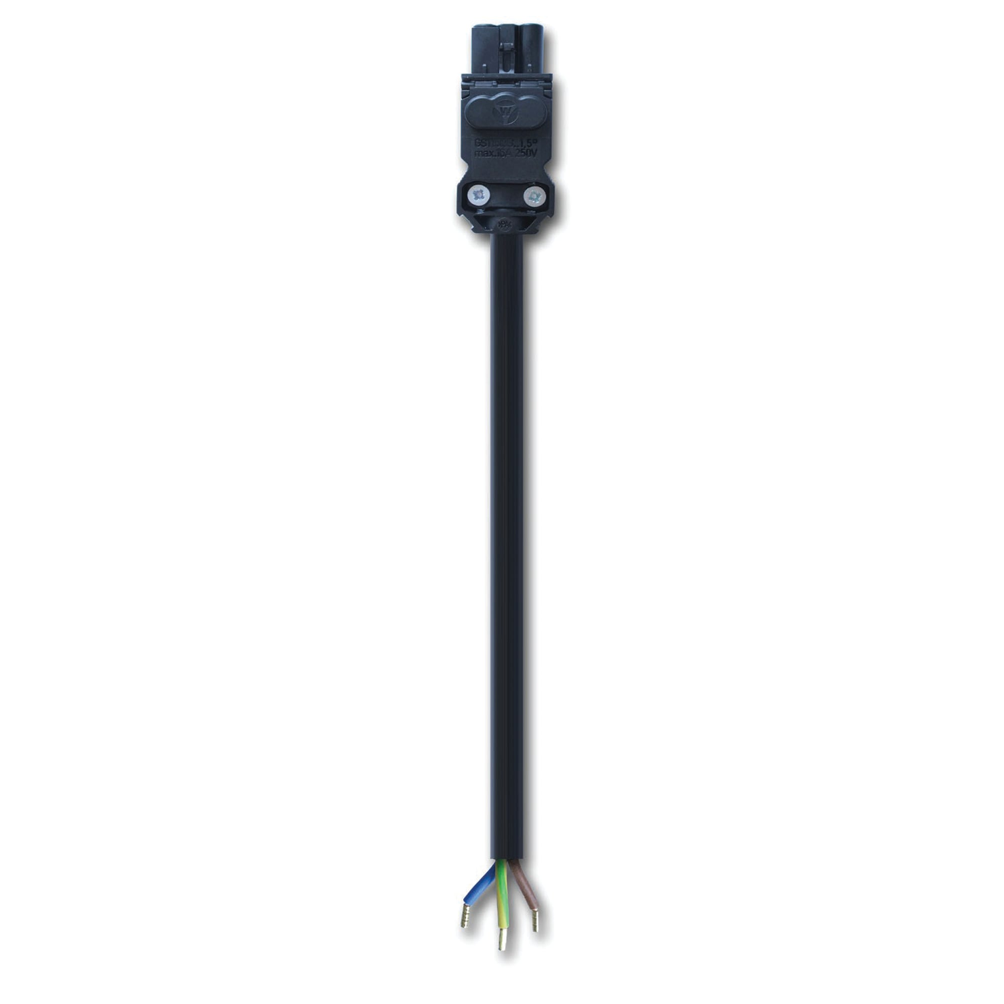 Cable, Infeed for EL LED Enclosure Lights, 1.0 Meters, 100-240 VAC, 3-Pole, Black