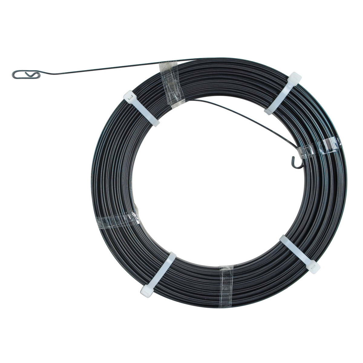 MagnumPRO Oil-Tempered Spring Steel Replacement Fish Tape 200'  x 1/4" (61m x 6.4mm) without Case.  Rugged case design improves drop impact capability.  Oil-tempered spring steel for excellent fishing performance.  Advanced comfort handle grip reduces fatigue.  Superior rapid tape pay-out and rewind.   Improved low profile tip for easy fishing through all sizes of conduit.  Viewing port gives visibility to remaining tape and ability to remove job site debris quickly.
