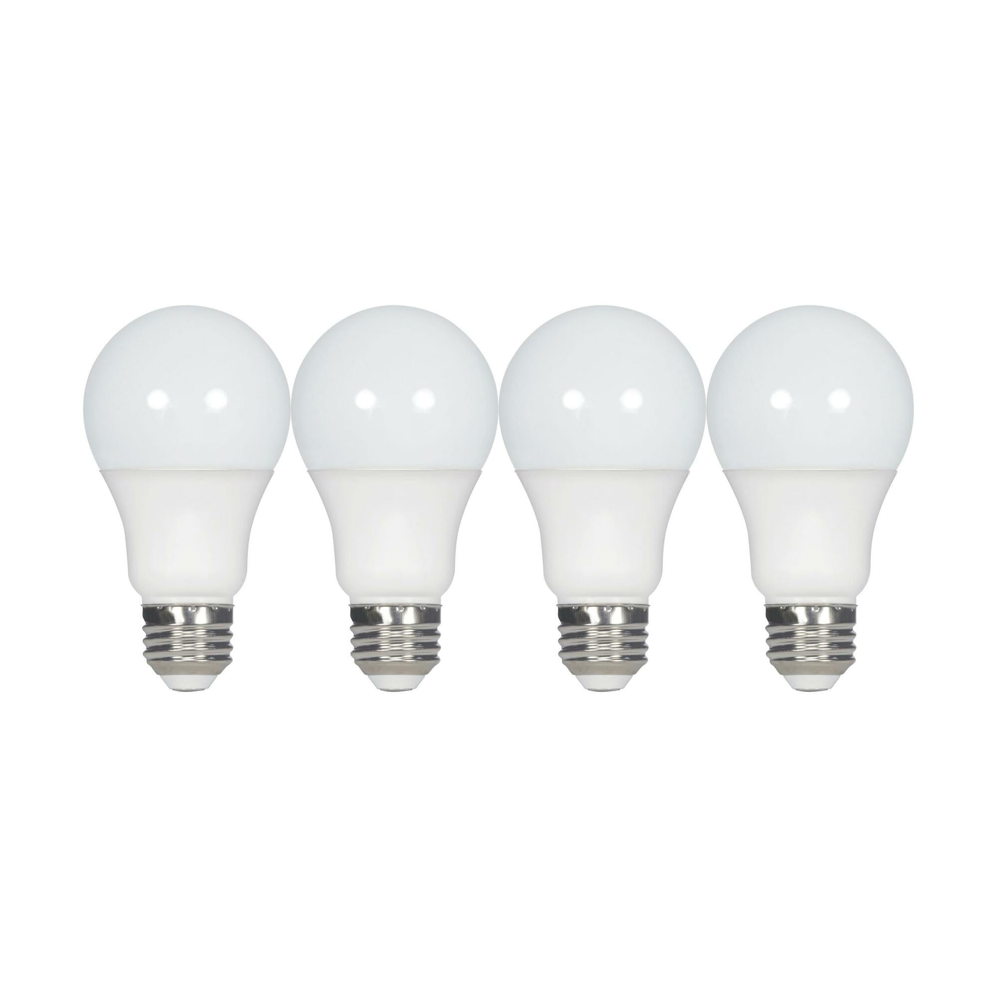 9.5W - A19 LED - Frosted - 5000K - Medium Base - 220 Degree Beam Angle - 120V - Non-Dimmable - 4PK