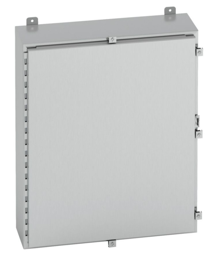 24248-4XS 1-Door Electrical Enclosure, 24 in W x 8 in D x 24 in H, NEMA 4X/IP66 NEMA Rating, 304 Stainless Steel