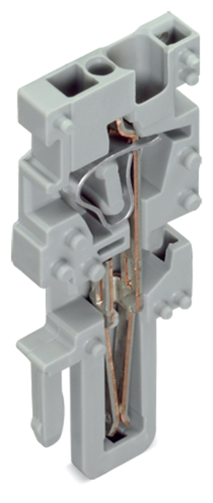 End module for 1-conductor female connector; CAGE CLAMP; 4 mm; Pin spacing 5 mm; 1-pole; coding finger; 4,00 mm; gray