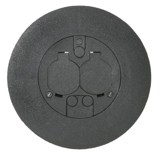 Poke-Through Cover, 7 Inch Diameter, Non-Metallic with Black Finish