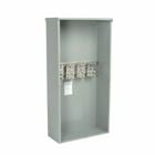 bussed gutter and termination cabinets, 400 A, 3R, Underground, ANSI 61 gray painted, 042 kAIC, 2 Studs / ?, #6 - 600 MCM, Galvanized steel, Surface mount, 4 wires, Used as a termination point before bussed gutters