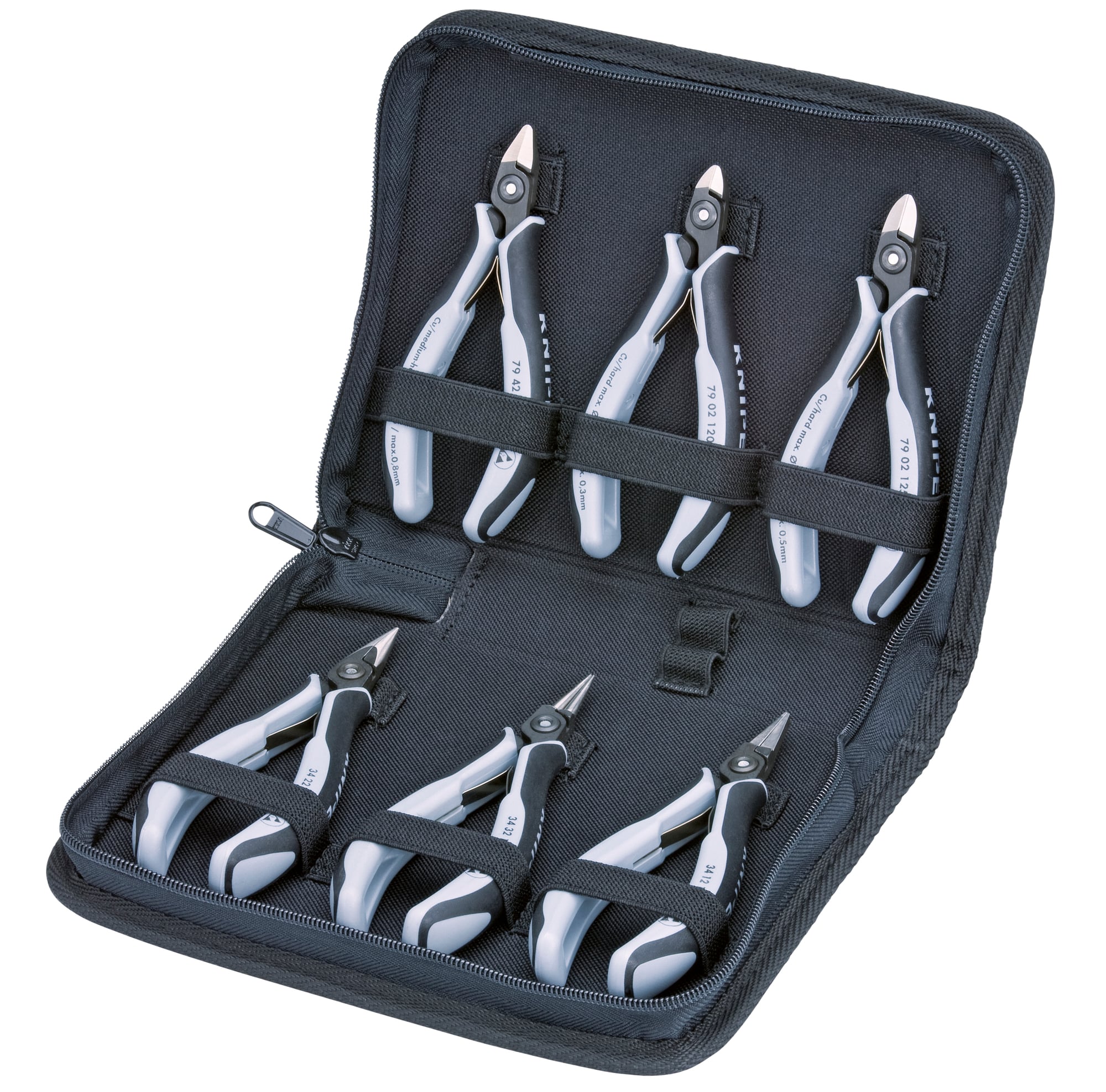 6 Pc Electronics ESD Pliers Set in Zipper Pouch, Multi-component