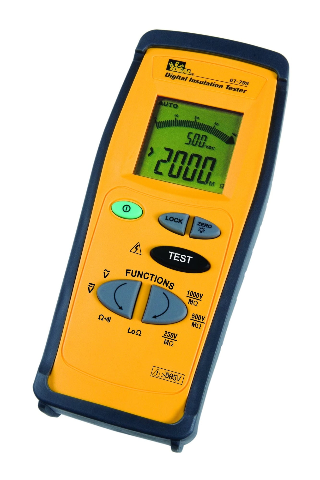 IDEAL, Insulation Tester, Resistance: 0-200 OHM, Model: 795, Voltage Rating: 0.1 - 600V AC/DC, Insulation Resistance: 0-4000M OHM, Warranty: 2 year