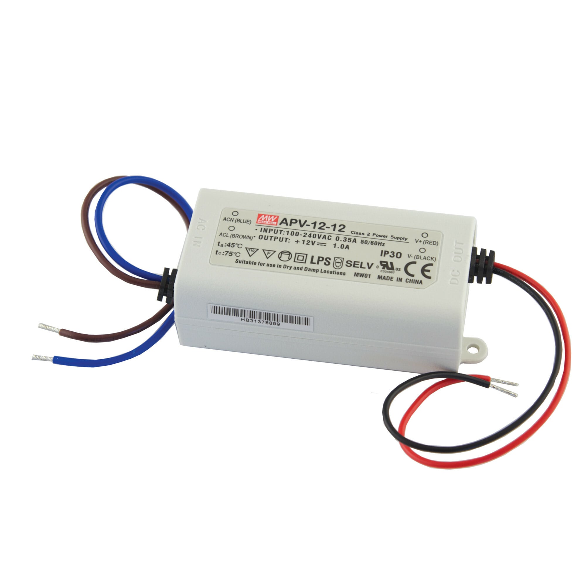 12V DC Constant Voltage Driver, Class 2, 25W