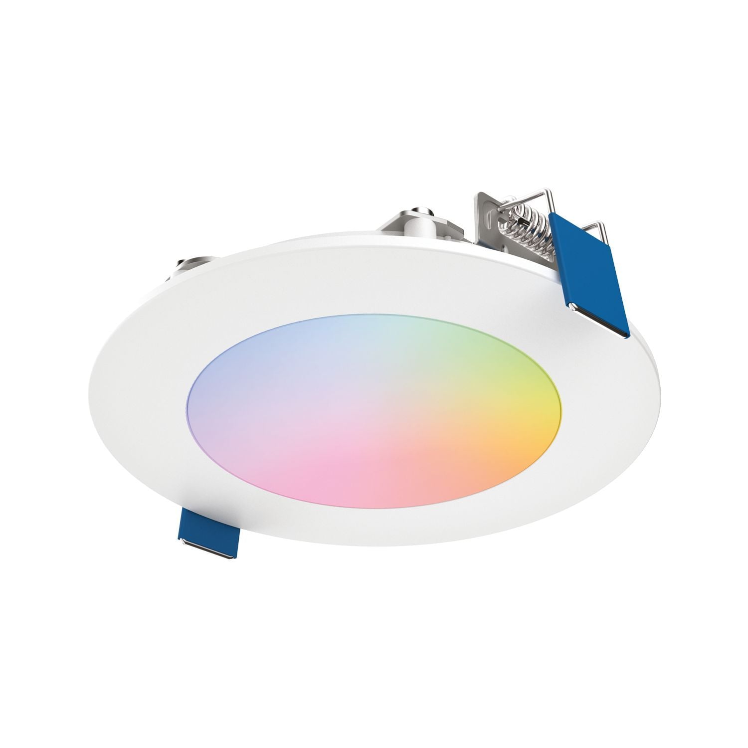 4" Smart Wi-Fi Slim Canless LED Downlight, 600 Lumens (nominal), 90 CRI Minimum, WiZ PRO-enabled (Wi-Fi plus Bluetooth), Full Color Tunable White via WiZ App, Matte white trim, Recyclable packaging
