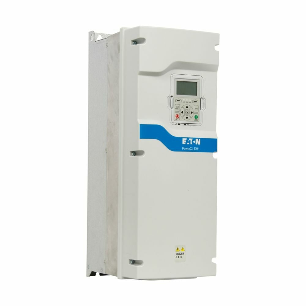 Eaton PowerXL DH1 VFD, 480V, 46A, 30HP, 22KW, KEYPAD, DC CHOKE, NO EMC FILTER, NO BRAKE, Modbus RTU/TCP, BACnet MSTP/IP, IP21