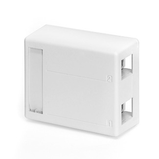 Quickport Surface Mount Housing for Shielded Connectors, 2-Port, White