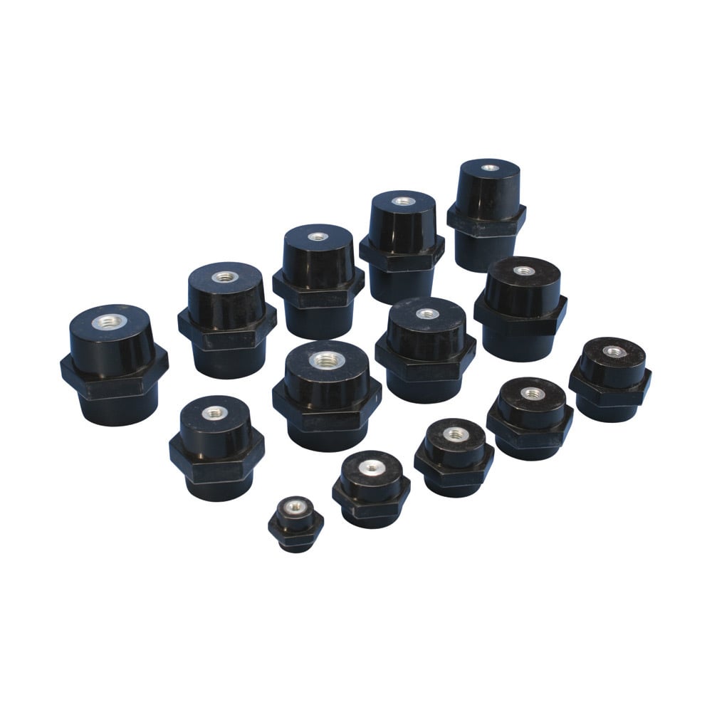 Low Voltage Insulator, Imperial , 1.25", 1 5/8" Hex Width, 1.88", 3/8 UNC