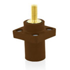600-Volts, Single Pole, Cam-Type, Female, Panel Receptacle, Continuous, Cable Range, Brown