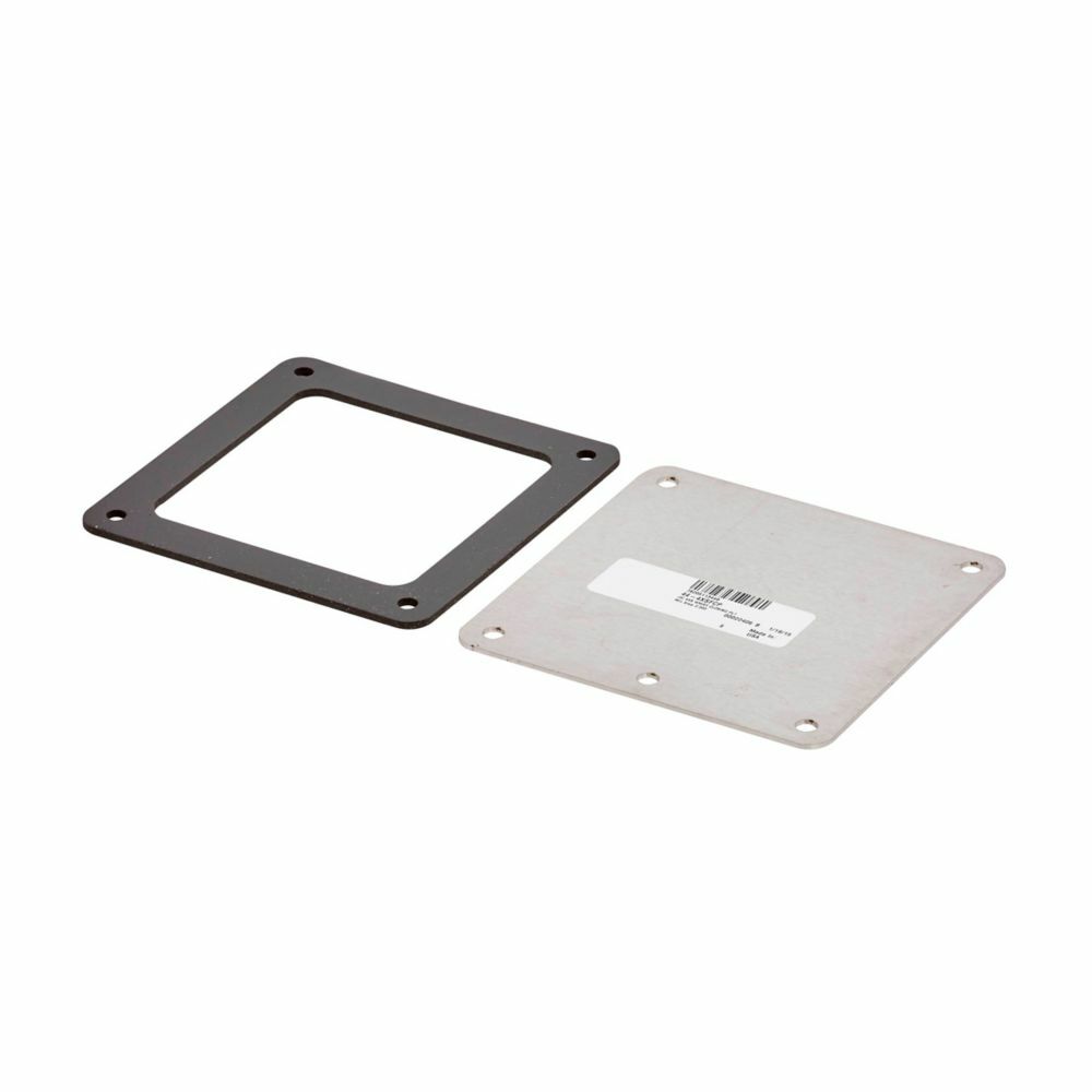 Eaton B-Line series closure plate, Feed through, Closure plate, NEMA 4X, Stainless steel, Brushed finish, 4" X 4"