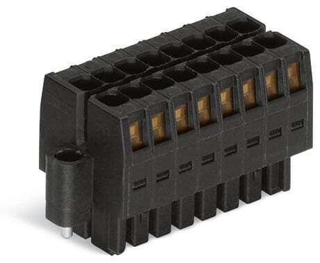 1-conductor female connector, 2-row; CAGE CLAMP; 1.5 mm; Pin spacing 3.5 mm; 4-pole; 100% protected against mismating; Screw flange; 1,50 mm; black