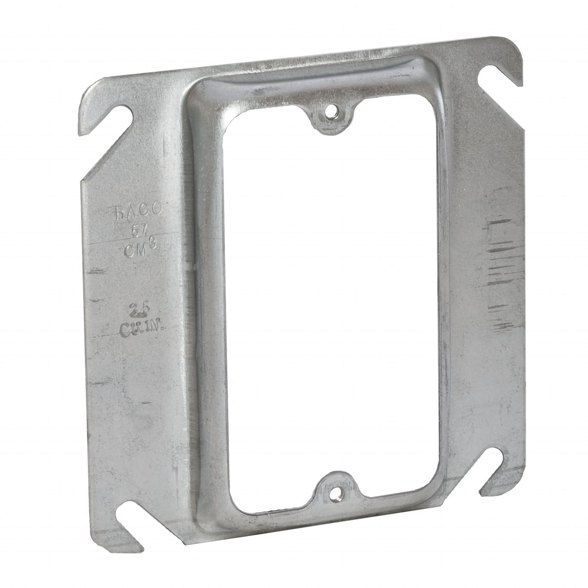 4 In. Square Single Device Covers, Raised 1/2 In. Drawn