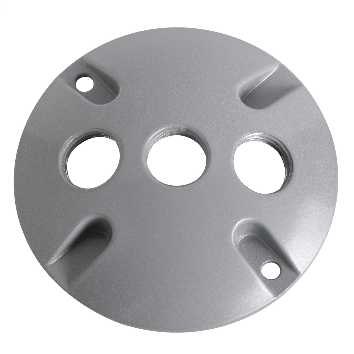 Round 1/2 in. 3-Hole Lampholder Weatherproof Cover - Silver