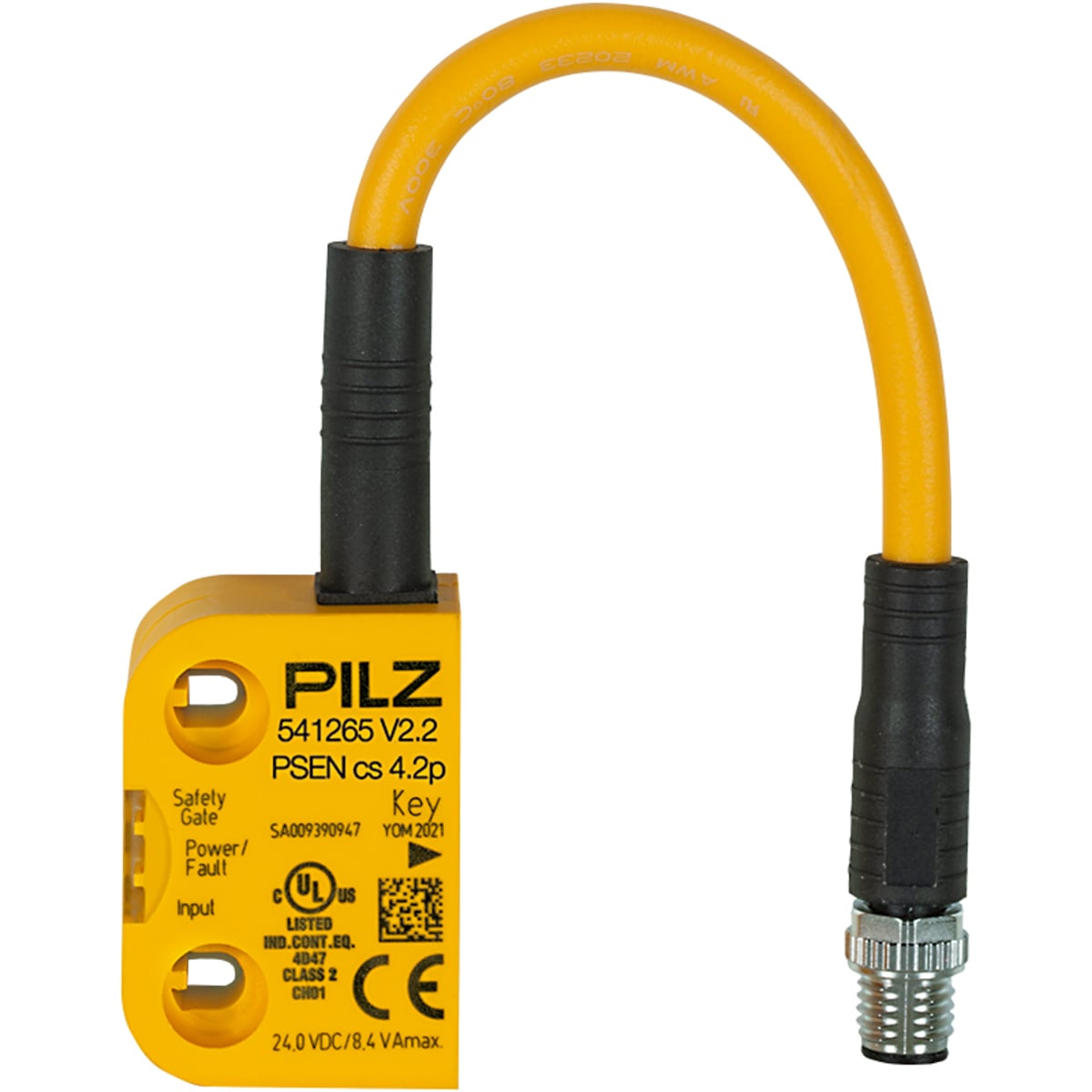Safety Switch for Transponder Key PSEN cs4.1 Key, 2 Safety Outputs, M8, 8-pin Male Connector, Uniquely Coded