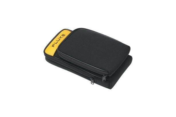 The Meter Case is zippered with a detachable front pouch that accomodates the Fluke 120 Series ScopeMeter Testtool or a handheld DMM, along with both main instrument and test accessories.
