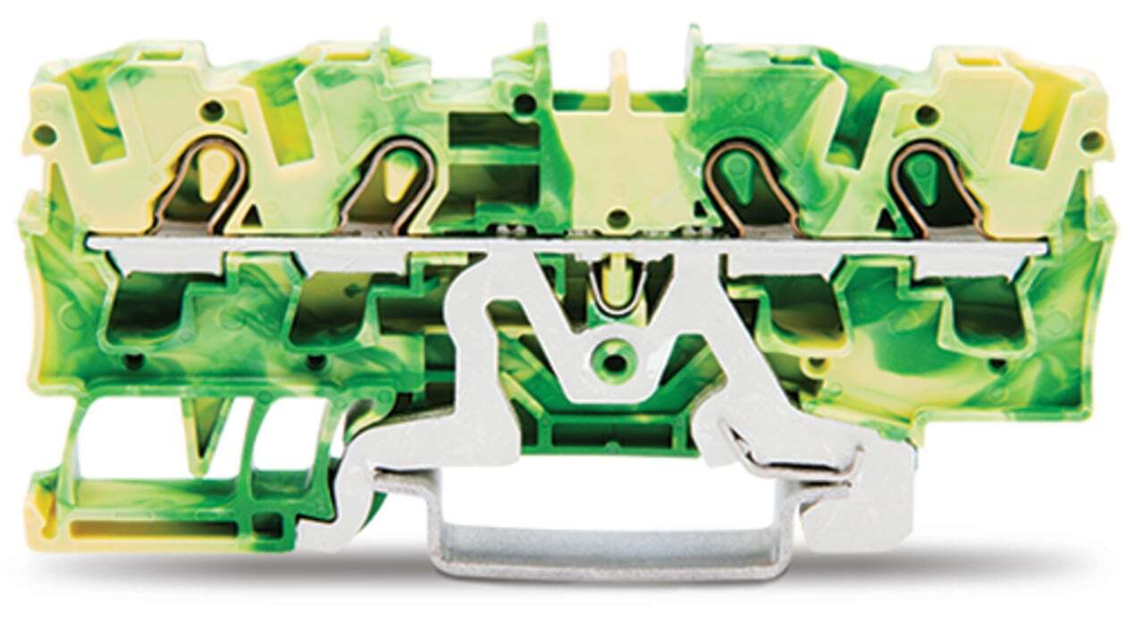 4-conductor ground terminal block; 4 mm; suitable for Ex e II applications; side and center marking; for DIN-rail 35 x 15 and 35 x 7.5; Push-in CAGE CLAMP; 4,00 mm; green-yellow