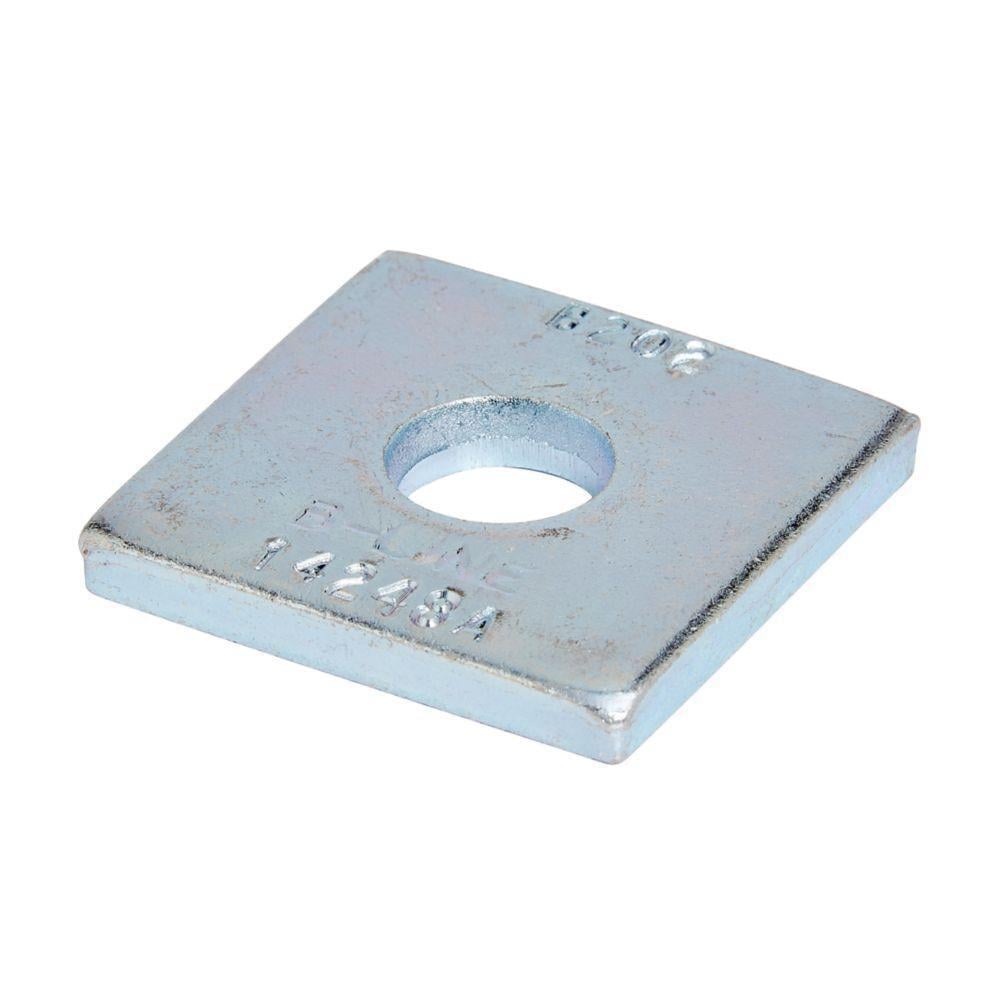 B201ZN Square Washer, 3/8 in, 7/16 in ID, Steel