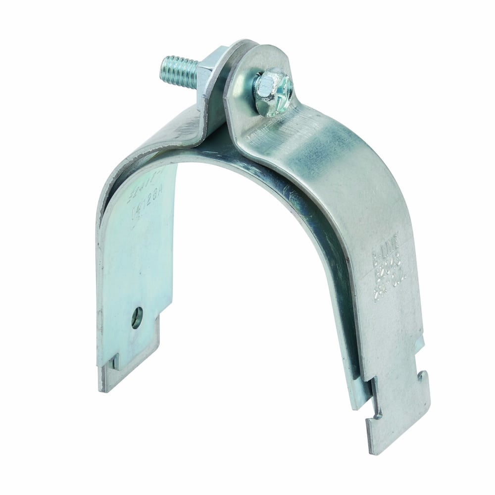 Eaton B-Line series strut mounted pipe guide, 4.2810" H x 10.6950" L x 1.6250" W, Steel, 3" max pipe size