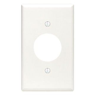 1-Gang Single 1.406-Inch Hole Device Receptacle Wallplate, Standard Size, Thermoset, Device Mount, White