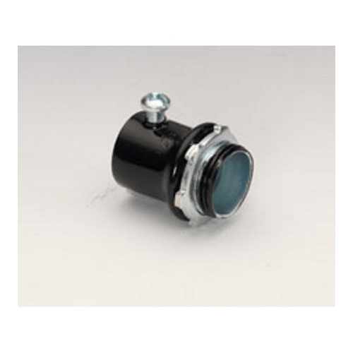 EMT Connectors, Color-Coded, Steel, Black, Size 3/4"