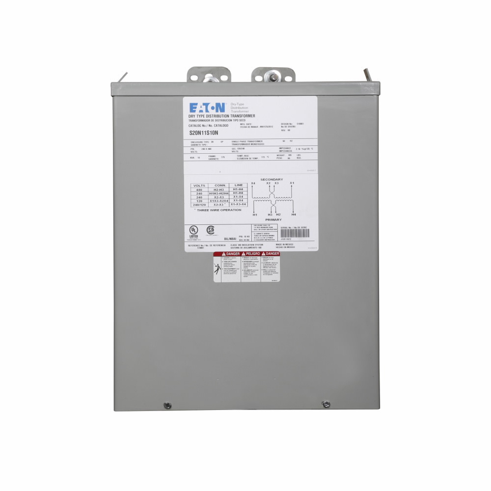 Eaton General purpose encapsulated transformer, EP, aluminum, NEMA 3R, 179, 60 Hz, single-phase, 240 V, 480 V, NONE, 115 ?C rise, 10 KVA, indoor-outdoor, 519M