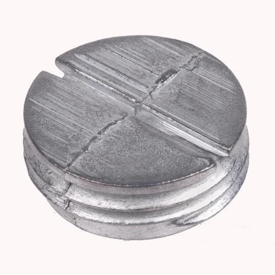 PLG-3-RD Red Dot Close-Up Plug, 1 in Thread, Zinc, Silver