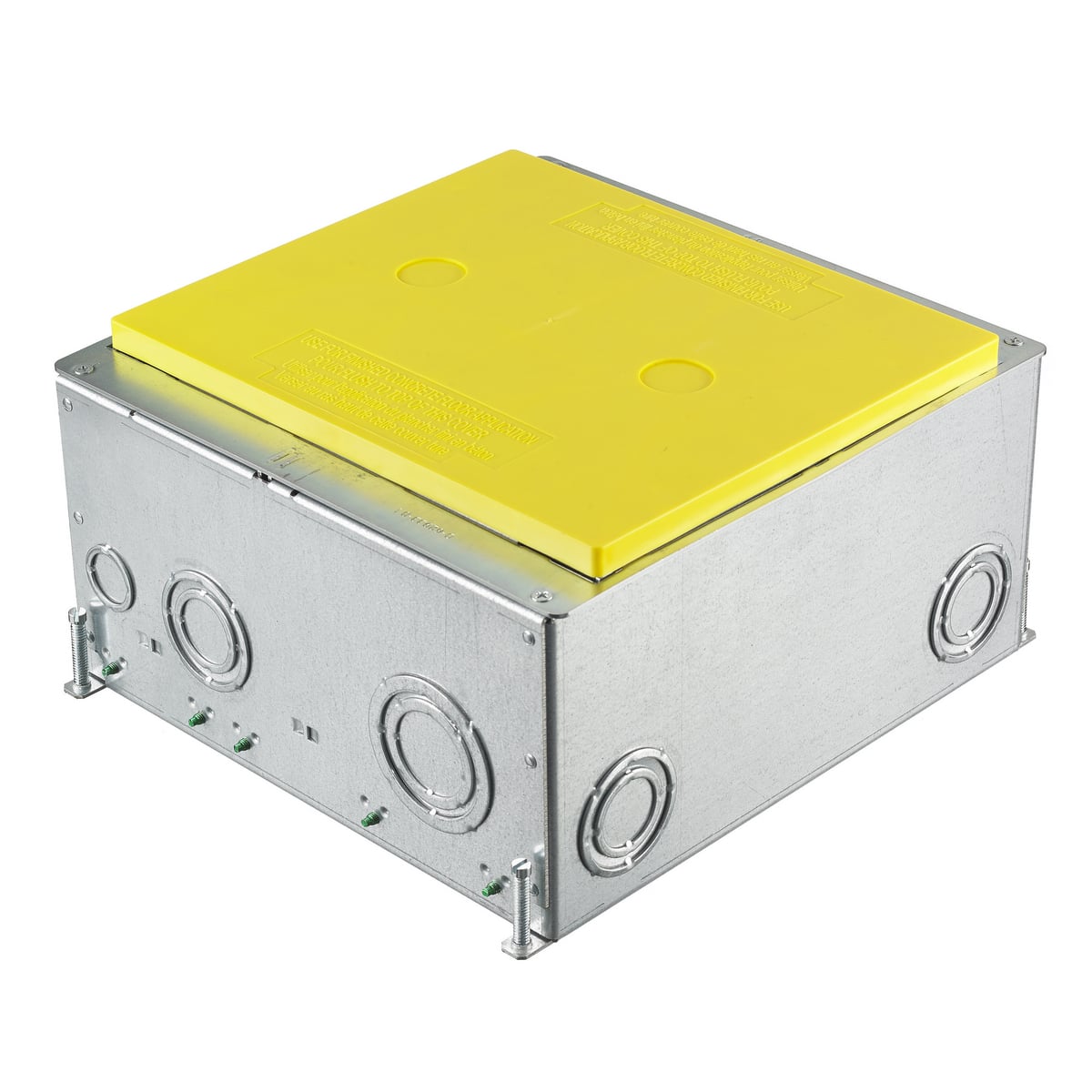 Concrete Floorboxes, Galvanized Stamped Steel Box, Recessed, 8/10-Gang CFB Series Box for Rectangular Covers, 5.50" Minimum Depth of Pour