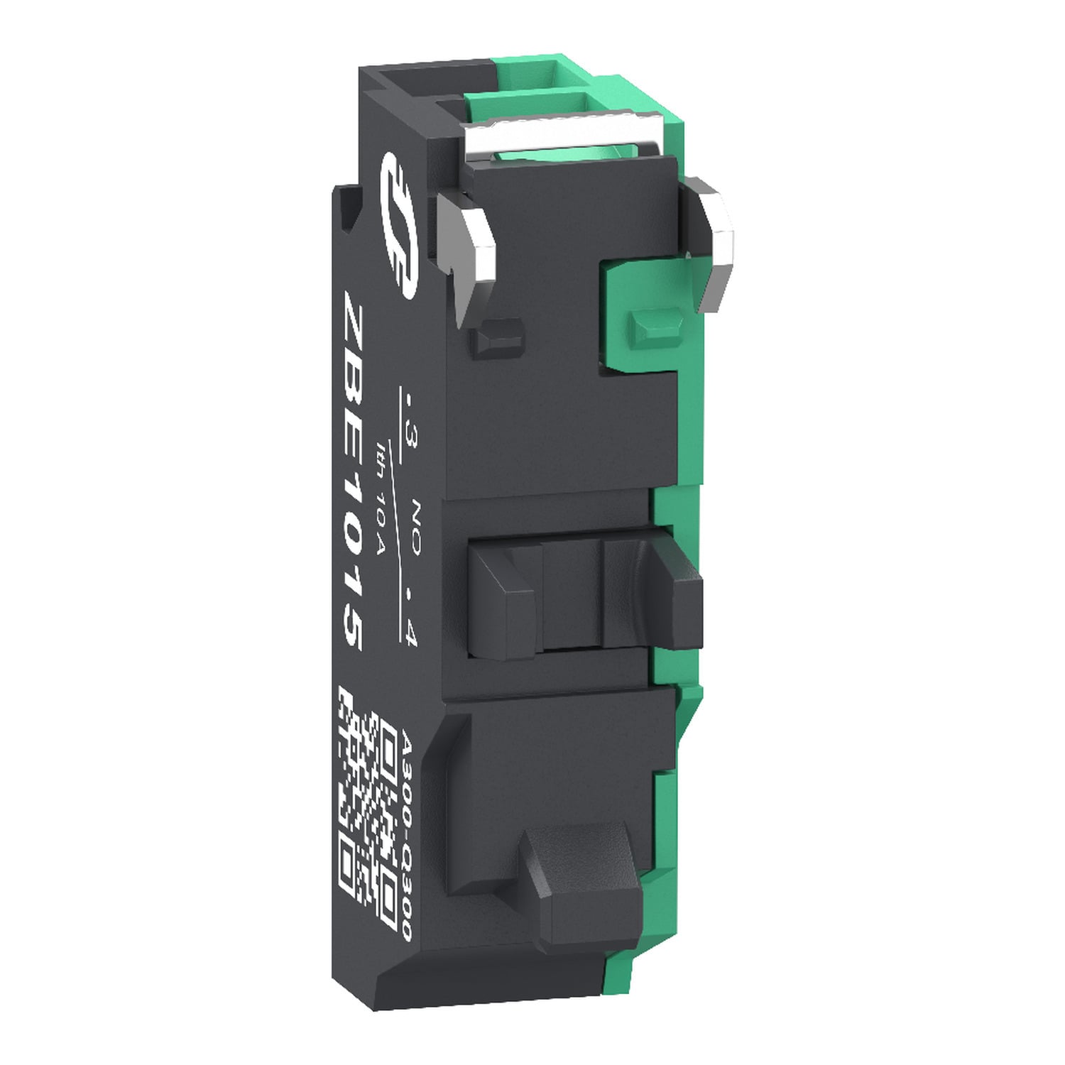 Single contact block, Harmony XB4, Hamony XB5, silver alloy, compact push in terminals, 1 NO