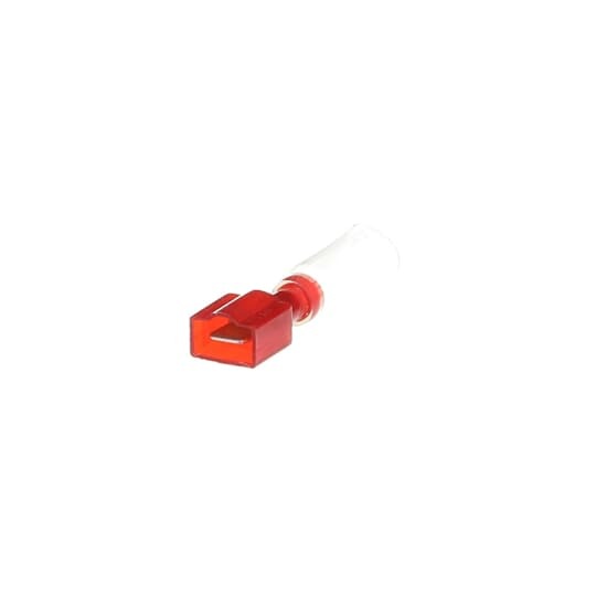 Heat-Shrinkable Fully Insulated Male Tab, Length 1.80 Inches, Maximum Insulated .170, Tab Size .250x.032, Wire Range #22-#18 AWG, Color Red, Copper, Tin Plated
