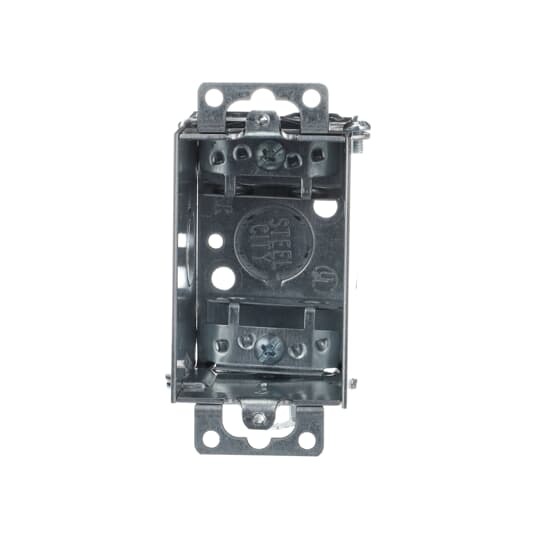 Gangable Switch Box, 12.5 Cubic Inches, 3 Inches Long x 2 Inches Wide x 2-1/2 Inches Deep, 1/2 Inch Knockouts, Pre-Galvanized Steel, Armored Cable Clamps (C-3) and Ears Flush for Old Work, For use with Armored/Metal Clad Cable