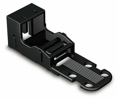 221 LEVER-NUTS® mounting carrier; 2-conductor; screw mounting; black