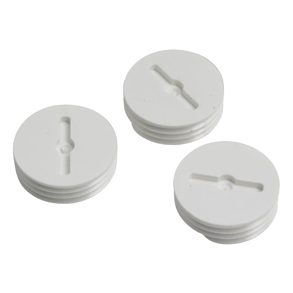 Weatherproof Threaded Closure Plug, 1/2", White