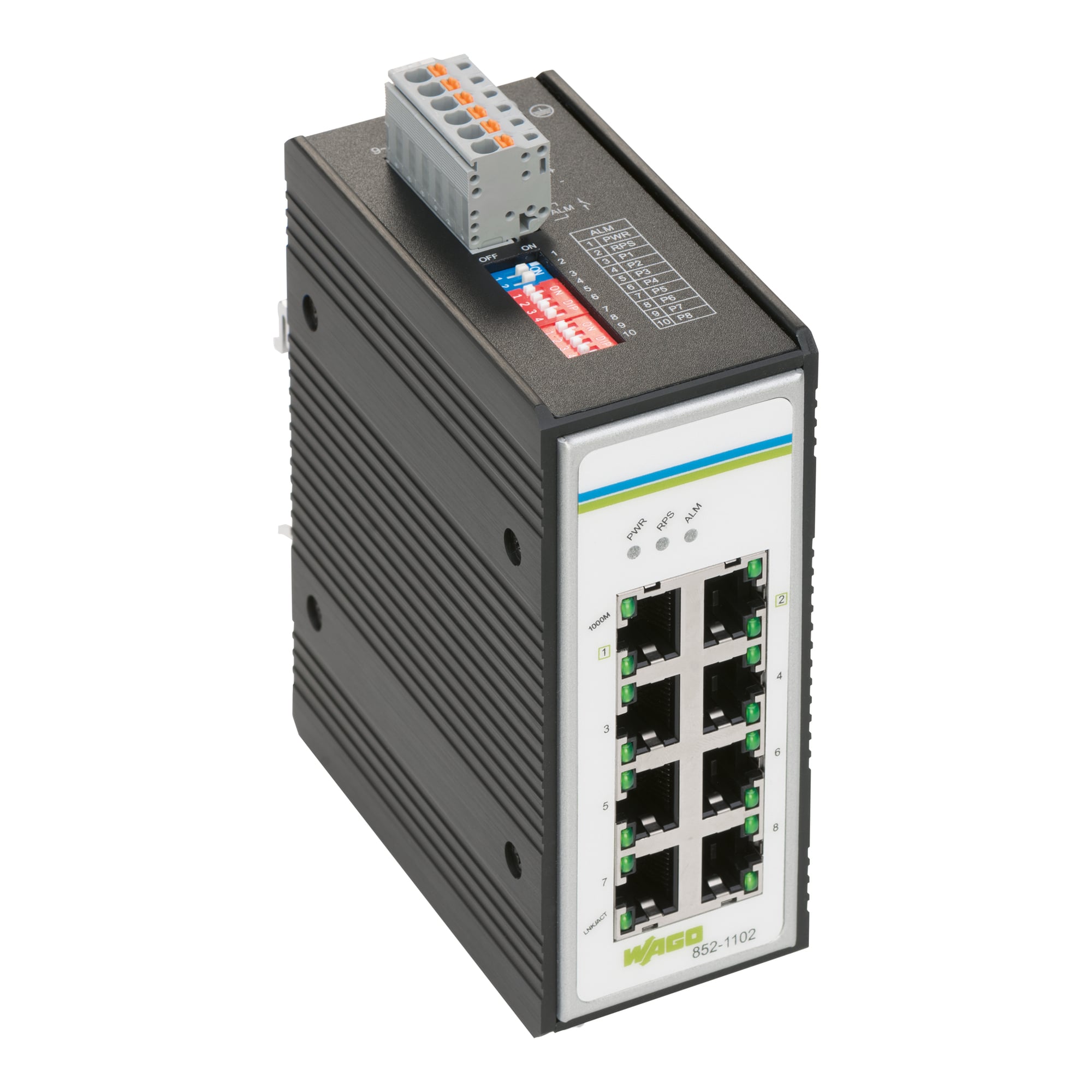 Industrial-Switch; 8 Ports 1000Base-T; black