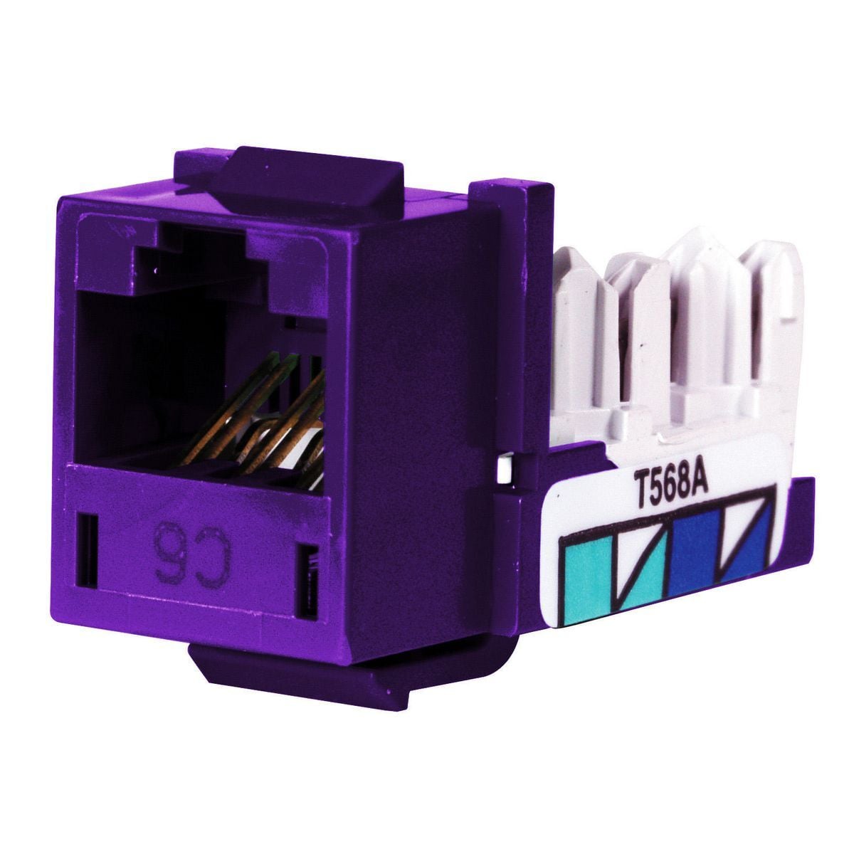 Telephone/Data, Jack, XCELERATOR, Cat 6, Purple, 25 Pack