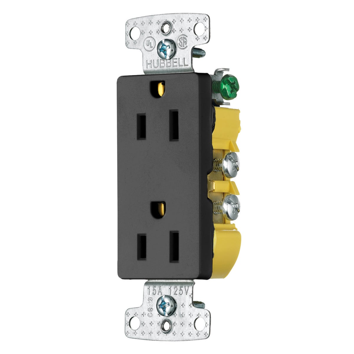 tradeSELECT Straight Blade Residential Grade, Decorator Duplex, 15A 125V, 2-Pole 3-Wire Grounding, 5-15R