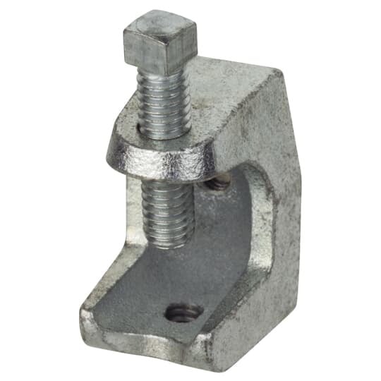 Clamp, Beam, Length 1-1/8 Inches, Width 7/8 Inch, Jaw Opening 5/8 Inches, 10-24 Threaded Opening, Malleable Iron